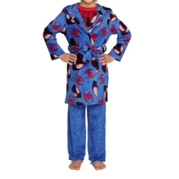 Marvel Other - Marvel Spider-Man 3-Piece Robe & Pajama Set Size 4
